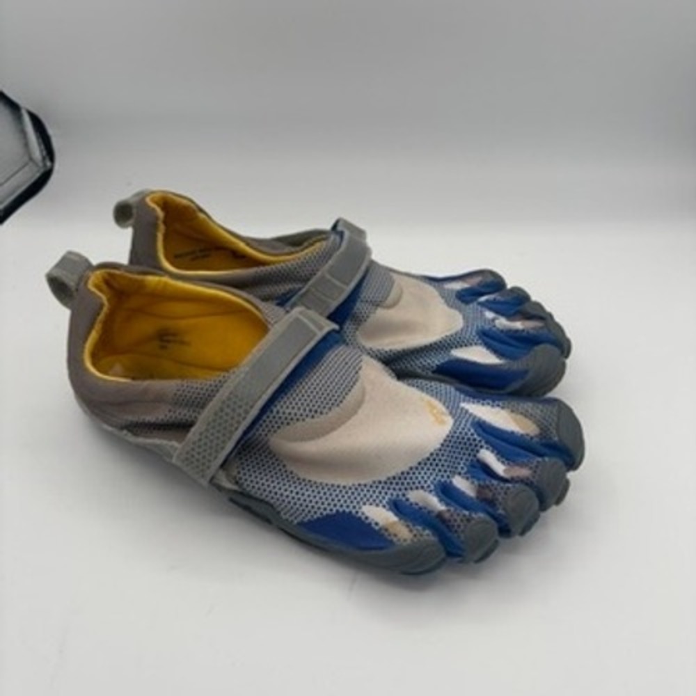 Vibram FiveFingers Barefoot Shoes Sz 43 Grey Blue M349 Minimalist Trail Running